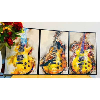 (ẢNH THẬT) Tranh treo tường âm nhạc 6 trang trí decor có sẵn khung kèm đinh treo