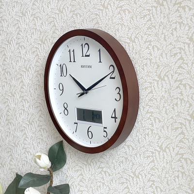 Đồng hồ Rhythm CFG903NR06 Kt 33.5 x 4.0cm, 1.45kg Vỏ gỗ, dùng PIN.