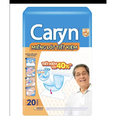 (Dán Vào Mặt Trong Tã Dán Hoặc Quần) - Combo 6 Gói Miếng Lót Bổ Sung Caryn 20 Miếng -Miếng Lót Tiết Kiệm Caryn 20 Miếng