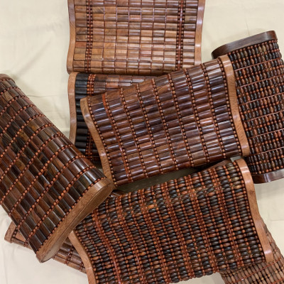 Gối Công Thái Học , Gối Gỗ Trắc Hạt - Kích thước 36cmx24cmx8cm/4cm ( video , hình thât )