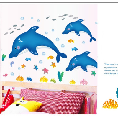 Decal dán tường Cá heo nhảy múa AmyShop DB023