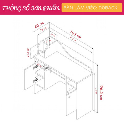 Bàn máy tính tại nhà đa dụng SMLIFE Doback