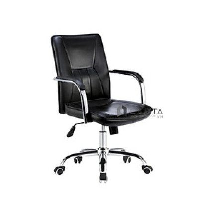 Ghế nhân viên lưng trung nệm PVC màu đen CE4481-P Nội thất Capta