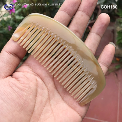 Lược Sừng Múi Bưởi Mini Răng Thưa (Size: XS-9cm) COH189 - Chải tóc xoăn rối xù, phụ kiện bỏ túi tiện dụng không thể thiếu - Chăm sóc tóc - HAHANCO