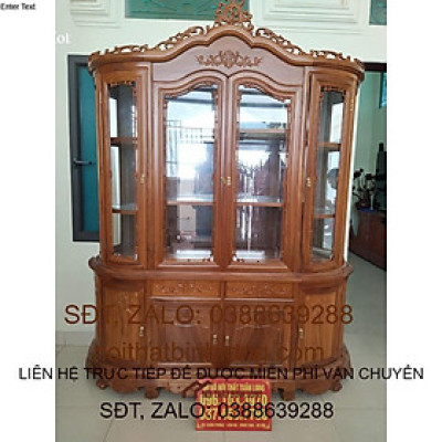 Tủ rượu loại to, 4 cửa kính gỗ hương đá -hàng loại 1 tuyển vân chọn gỗ kỹ càng. (MIỄN PHÍ VẬN CHUYỂN 50KM)