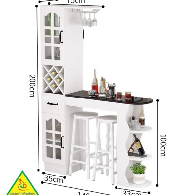 Quầy bar mini, quầy bar kiêm vách ngăn phòng khách nhà bếp 4VQB03 ( Không kèm ghế )- NỘI THẤT LẮP RÁP VIENDONGADV