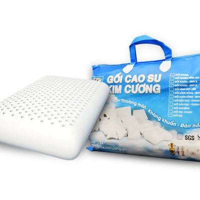 Gối Cao Su Kim Cương Ovany KCGO4060 (40 x 60 cm) - Trắng