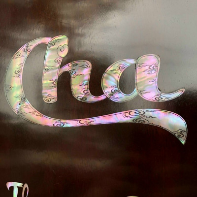 Tranh câu đối cha mẹ gỗ gụ,khảm ốc đỏ kt 40×120×4cm