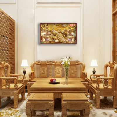 D803 01 Tranh kính Chim Công (được chọn mẫu)
