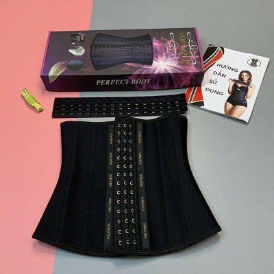 Đai nịt bụng Vitalatex 13 xương cao 26cm hàng cao cấp Italy (Tặng kèm thanh nối size + Bảo hành + free hạ size trọn đời)