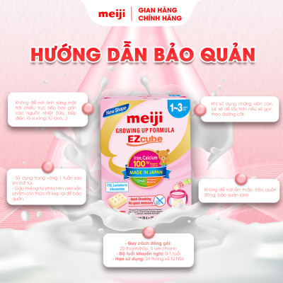 Sản Phẩm Dinh Dưỡng Công Thức Dạng Viên Meiji Growing Up Formula EZcube - Nhập khẩu chính hãng (560g)