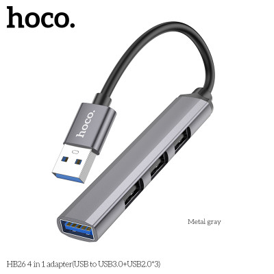 Bộ Hub Chuyển Đổi 4 Trong 1 Dành Cho Hoco Hb26 1 Usb 3.0 Và 3 Usb 2.0 Hàng Chính Hãng