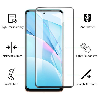 Dán kính cường lực full 5D tràn màn hình dành cho Xiaomi Mi 10T Lite phủ màu - Hàng nhập khẩu