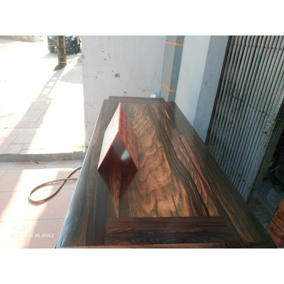 Kệ tivi kiểu nồi giữa gỗ mun hoa - Bình Long