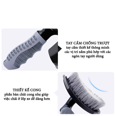Chổi Cọ Rửa Bánh Xe Ô Tô Cầm Tay Đa Năng GROFA