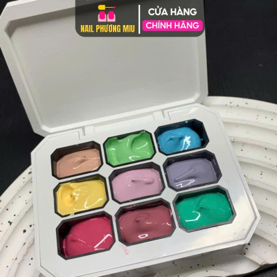 Set Gel Dặm Ombre 9 Màu HUAXI Số 2 Siêu Mịn Mướt, Không Cần Pha Bột, Độ Mịn Cao Làm Nail Tone Màu Hàn Quốc Trẻ Trung Nữ Women