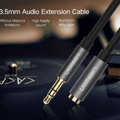 Ugreen UG10595AV118TK 3M màu Đen Cáp âm thanh 3.5mm nối dài - HÀNG CHÍNH HÃNG