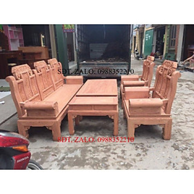 Bộ bàn ghế gỗ phòng khách âu á hộp kiểu như ý gỗ hương đá