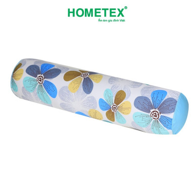 Gối ôm dây kéo phối cotton hoa Hometex (37 x 105 cm) - Giao màu ngẫu nhiên