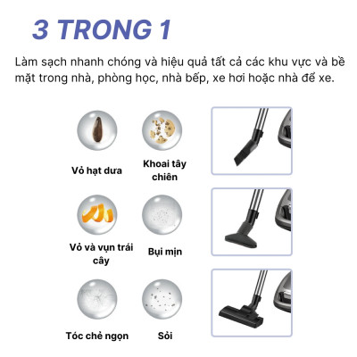 Máy hút bụi cầm tay gia đình SOKANY SK-13041 với lực hút lên đến 220.000Pa có màn hình LCD vô cùng tiện ích - HÀNG CHÍNH HÃNG