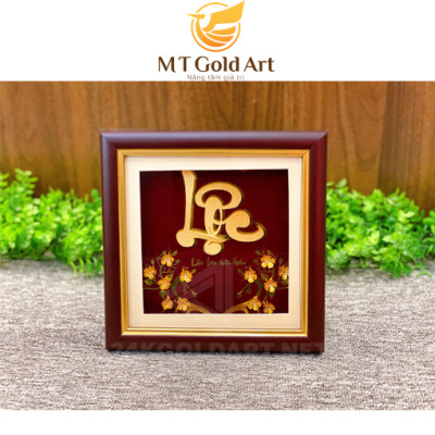 Tranh Chữ Lộc dát vàng (20x20cm) MT Gold Art- Hàng chính hãng, trang trí nhà cửa, phòng làm việc, quà tặng sếp, đối tác, khách hàng, tân gia, khai trương 