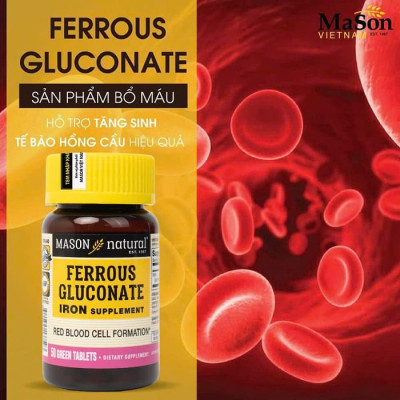Viên uống bổ sung Sắt Hữu Cơ Mason Ferrous Gluconate 50 Viên/Hộp