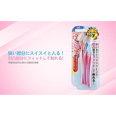 Set 03 chiếc dao cạo, tỉa lông mày KAI size L-TYPE lưỡi thép mạ lớp Titanium sắc bén - nội địa Nhật Bản