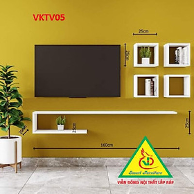 Bộ Kệ Ti Vi Treo Tường Trang Trí  VKTV07 - Nội Thất Lắp Ráp