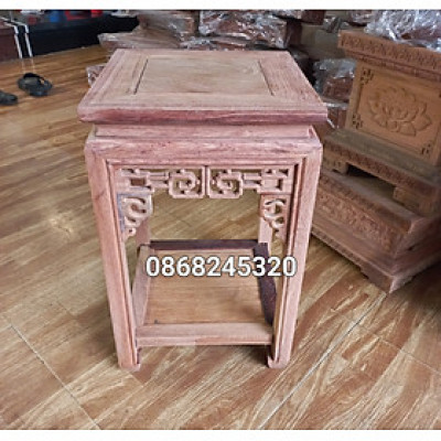 Đôn gỗ hương đá cao 40 mặt vuông 30cm để đồ đa năng