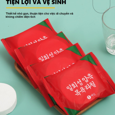 Khăn Tắm Nén Du Lịch Tiện Lợi Dùng 1 Lần 70*100cm, Bao Bì Đỏ - Chính Hãng