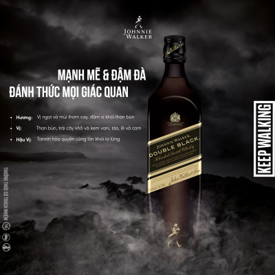 Rượu Johnnie Walker Double Black Label Blended Scotch Whisky 40% 750Ml [Không hộp]