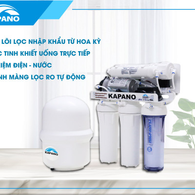 Máy lọc nước RO tủ kính cường lực Kapano 10 lít/giờ RO5-USA-50B - Hàng chính hãng