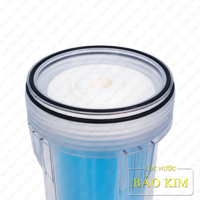 Bộ lọc đầu nguồn 2 giai đoạn BIGBLUE Yamato 10inch công suất lọc lớn 1.5 -2m3/h | ren 34 (1’’) | (trong suốt) | YBBH10CP1G | Hàng chính hãng