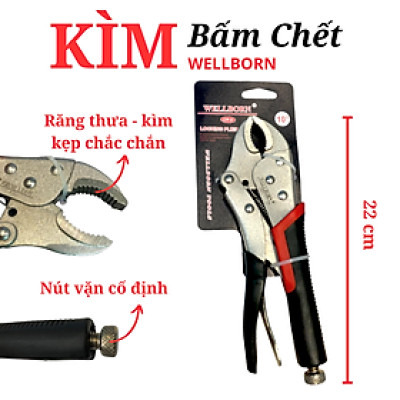 Kìm cầm tay 10 inch, kìm bấm khoá chặc, chính hãng cao cấp, thiết kế màu đen đỏ sang trọng, kìm mạ hợp kim bền bỉ