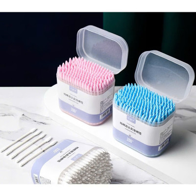 Hộp 200 Tăm Bông Ngoáy Tai 2 Đầu Xoắn Nhọn – Nhiều Màu Sắc, Tiện Dụng - HÀNG CHÍNH HÃNG MINIIN
