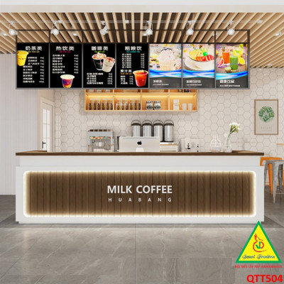 Bàn thu ngân, bàn lễ tân, bàn tính tiền bằng gỗ MDF QTT504 - NỘI THẤT LẮP RÁP VIENDONGADV