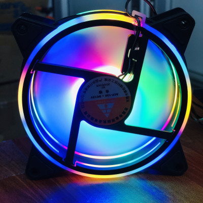Quạt tản nhiệt, Fan Case Led Golden Field  Ring+inner RGB (FIX) - S01   RGB cao cấp , các mầu cố định hiệu ứng _ Hàng chính hãng	