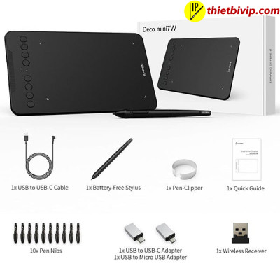 Bảng Vẽ Điện Tử XP-PEN Deco Mini7W Android Wireless Hỗ Trợ Cảm Ứng Nghiêng - Hàng Chính Hãng