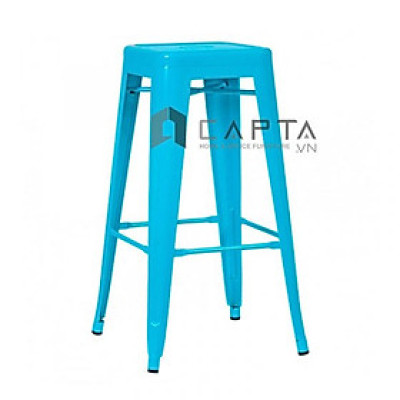Ghế đảo bếp màu xanh dương CB TOLIX-T5 Nội thất Capta.vn Ghế quầy bar màu xanh dương thép sơn tĩnh điện không lưng tựa chân cố định