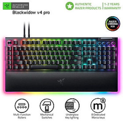 [Mới, hàng chính hãng] Bàn Phím Gaming Razer BlackWidow V4 Pro Fullsize | Cáp Type-C Tháo Rời | Razer Mechanical | ABS Double-Shot | LED RGB
