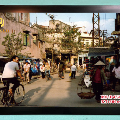 Tranh kính cường lực Phố cổ Hà Nội D4502 01 (được chọn mẫu)