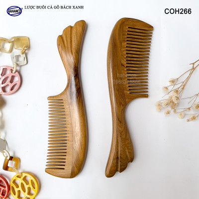 Lược đuôi cá gỗ Bách Xanh mùi thơm nhẹ (Size: M - 16cm) COH266 - Ghép Răng Tăng Độ Bền Khi Chải Tóc - Chải tóc làm dịu tâm trí, đỡ căng thẳng - Giúp Tóc Suôn & Mềm Không Làm Rụng