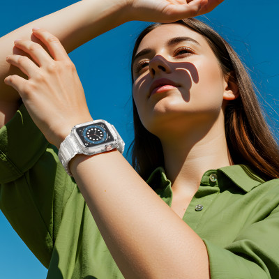 Ốp Case tích hợp dây đeo Gshock Style cho Apple Watch Series 10 Size 42mm / 46mm - Hàng Chính Hãng