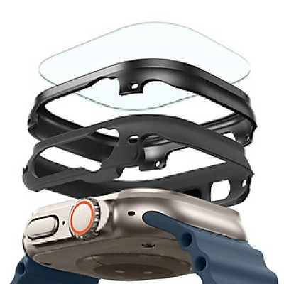 Case Ốp Hợp Kim Titan và Kính Cường Lực Siêu Cứng Cho Apple Watch Ultra/ Ultra 2, ESR Armorite Protection Set_ Hàng Chính Hãng