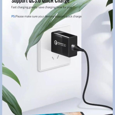Ugreen UG60204ED022TK 0.5 Màu Xám Cáp USB-A sang Type C sạc nhanh - HÀNG CHÍNH HÃNG