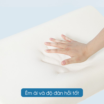 Ruột gối nằm cao su non NIN House điều chỉnh độ cao thấp 50x30x10/7cm memory foam, công thái học, lượn sóng, hỗ trợ cổ vai gáy, chống ngủ ngáy