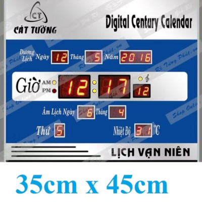 ĐỒNG HỒ LED TREO TƯỜNG LỊCH VẠN NIÊN CÓ BÁO GIỜ NGÀY THÁNG NĂM THỨ NHIỆT ĐỘ HÀNG CHUẨN 