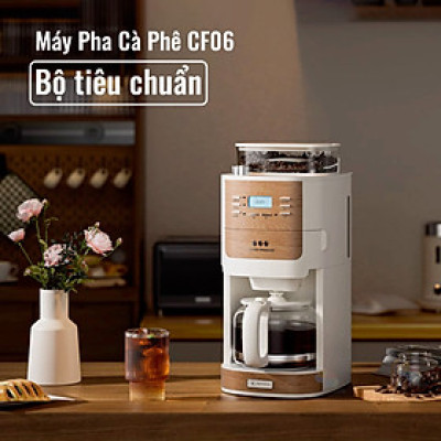 Máy Pha Cà Phê CF06 Tự Động Vừa Xay, Vừa Pha 2 Trong 1, Từ 2-12 Cốc/Lần, Hẹn Giờ Pha Thông Minh, Cối Xay Cafe Lưỡi Nón Độ Đồng Nhất Cao, Hàng Chính Hãng