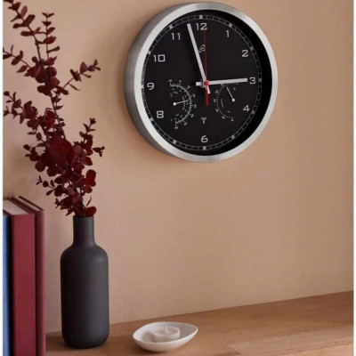 Đồng hồ treo tường tích hợp nhiệt kế & ẩm kế AURIOL - Hàng nội địa Đức Hàng chính hãng