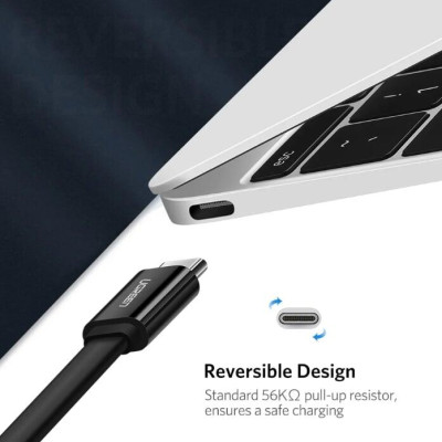 Ugreen UG10697US172TK 1M màu Đen Cáp USB TypeC sang USB 3.0 cáp dẹt - HÀNG CHÍNH HÃNG